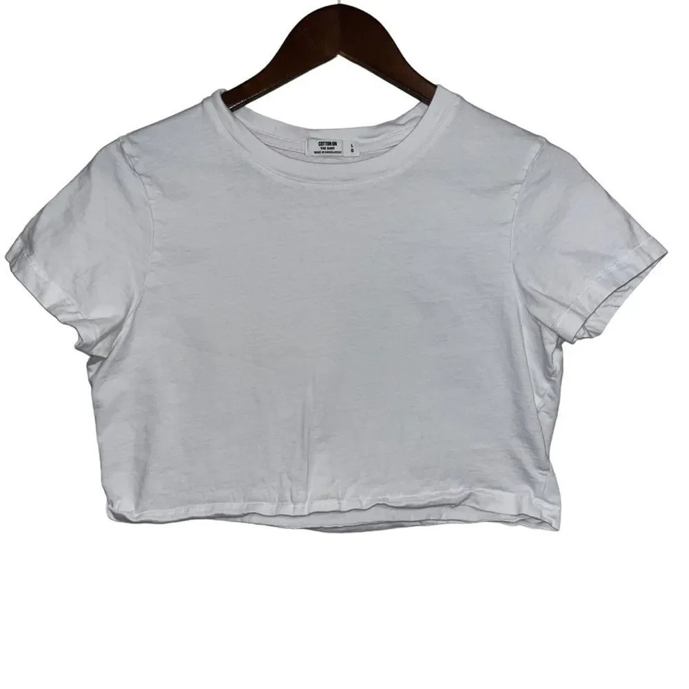Cotton On White Cropped T-Shirt